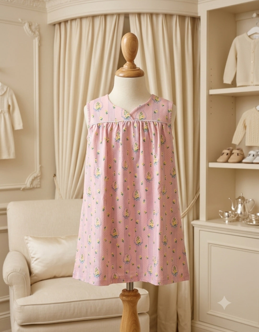 The Beaufort Bonnet Company Size 6 Pink & Blue Sleeveless Sweetheart Neckline Dress