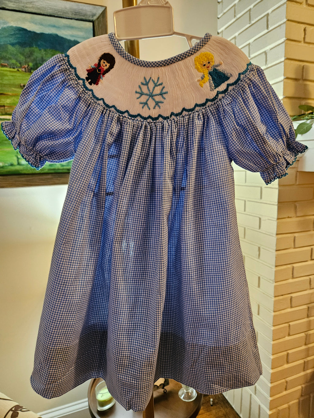 Aspen Rain Hand Smocked Disney's Frozen Dress Sz 3T