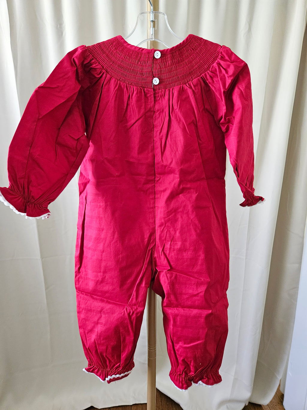 Lil Cactus Red Bubble with Smocked Jolly Old St. Nick