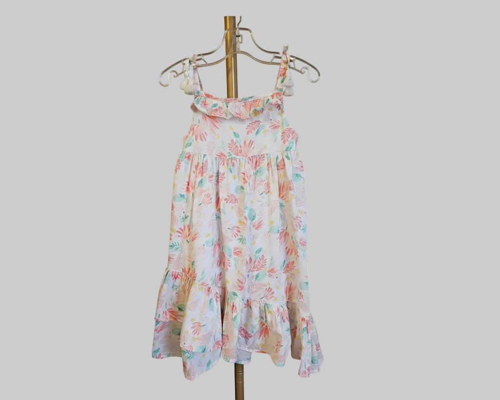 Shabby Chic Pink and White Floral Kids Dress Sz 3T