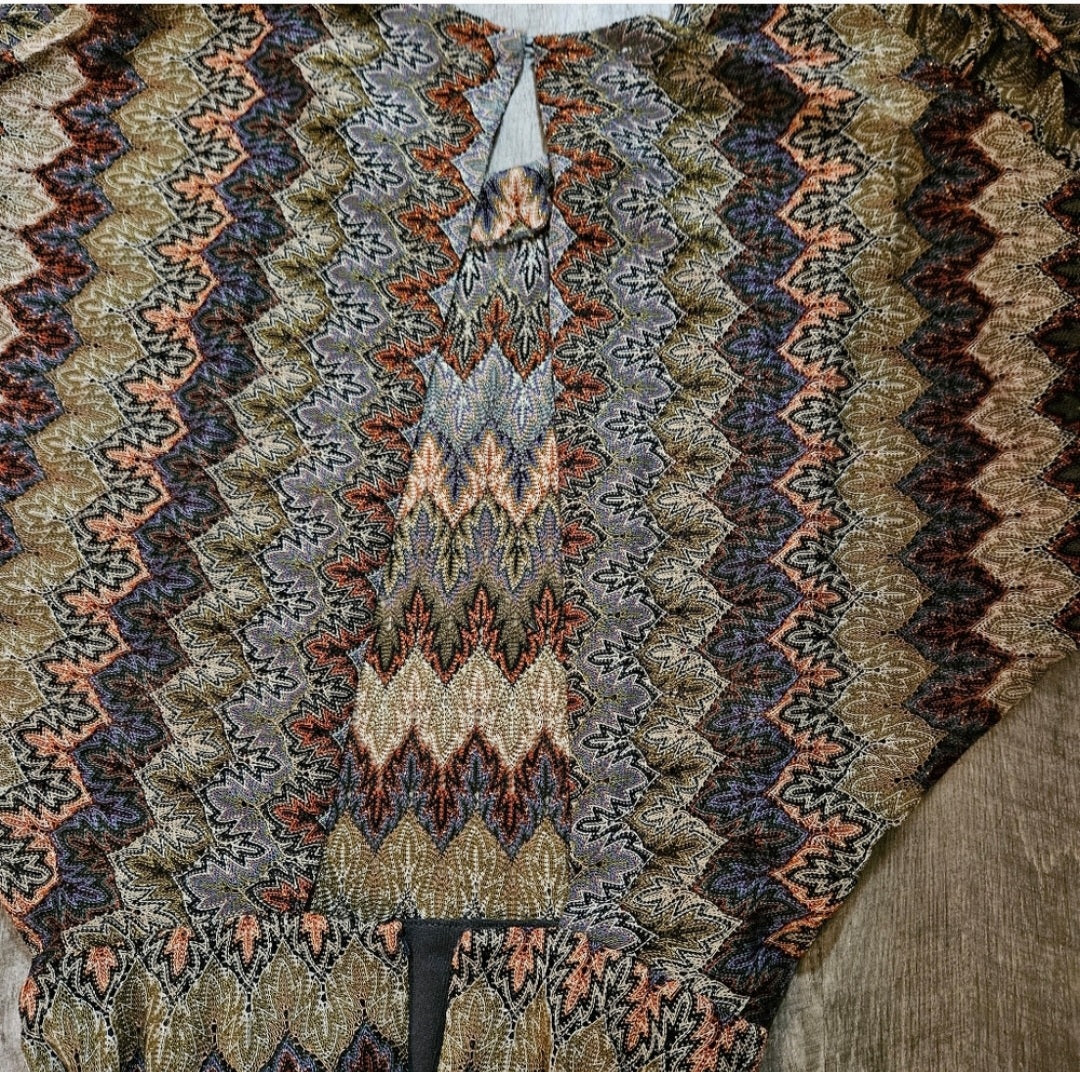 Karlie Zig Zag Stripe Open Back Mini Dress Size Small