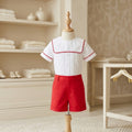 The Beaufort Bonnet Company Red Velvet Shorts Set | Size 2T