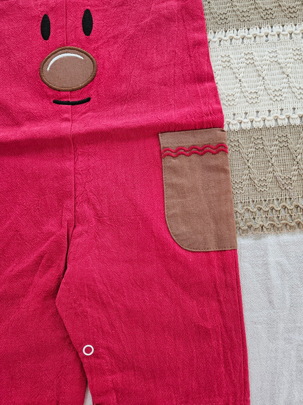 Lil Cactus Cutest Reindeer Red Longall with Pockets Size 3-6M