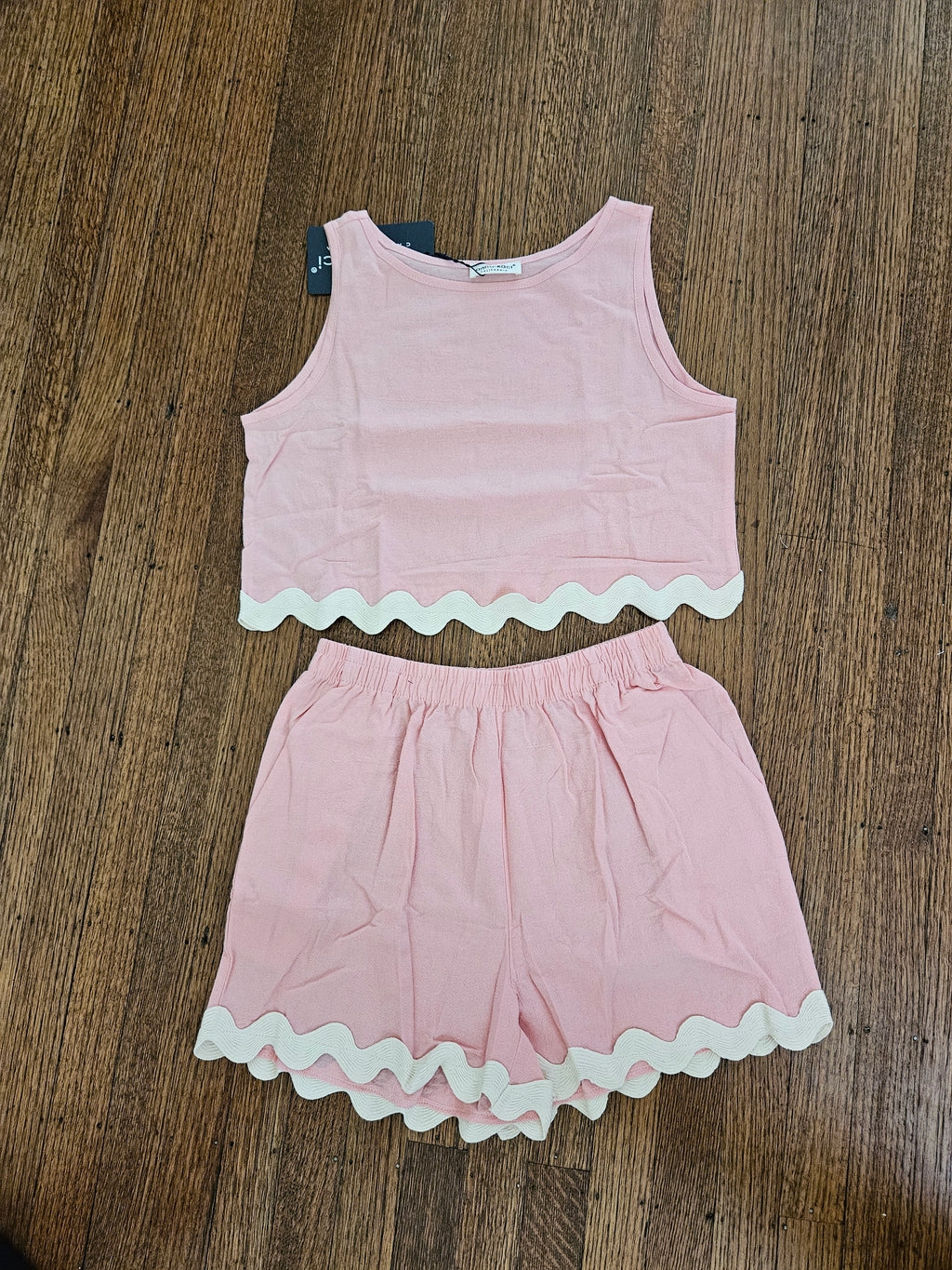 Anna-Kaci Pink Ric-Rac Short Set