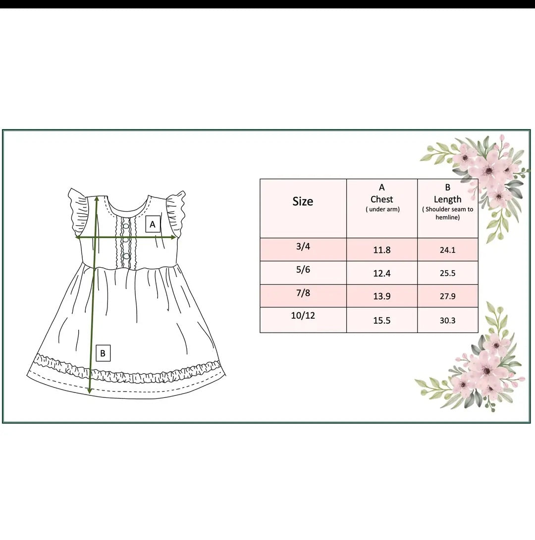 Adorable Sweetness Pink Blush Dainty Flower Button Ruffle Spring Dress Sz 10/12