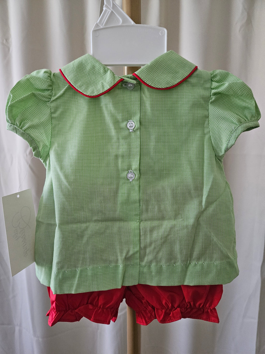 Baby Blessings Smocked Christmas Tree Outfit Red Bloomer Set Boutique