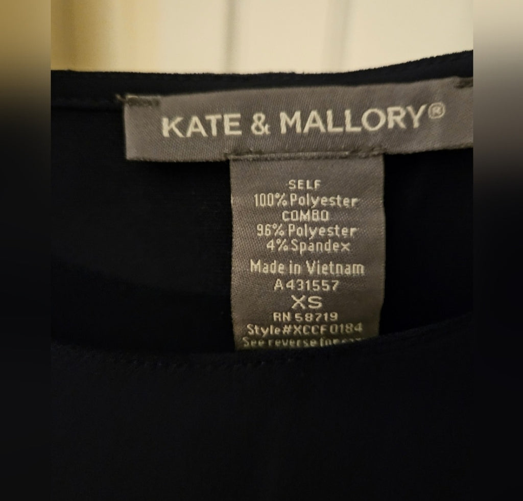 Chiffon Overlay Batwing Dressy Top Size Xsmall Kate & Mallory