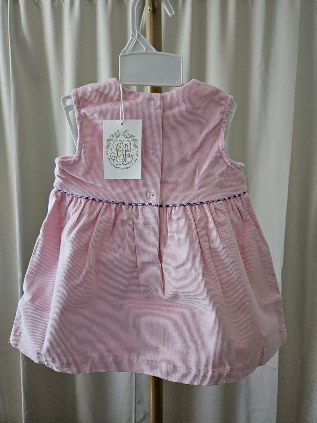 The Beaufort Bonnet Company Pink Corduroy Appliqué Dress