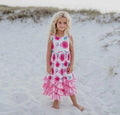 Adorable Sweetness Pink Rose 3 Ruffle Twirl Dress