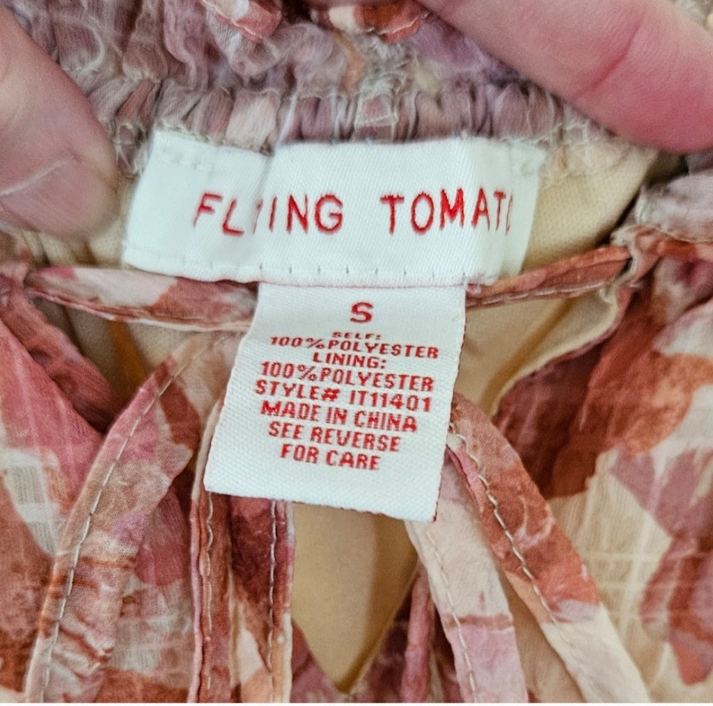 Flying Tomato Cropped Floral Balloon Top Size Small