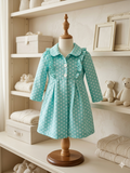 Bonnie Jean Turquoise Polka Dot Ruffle Coat NWT Sz 3T