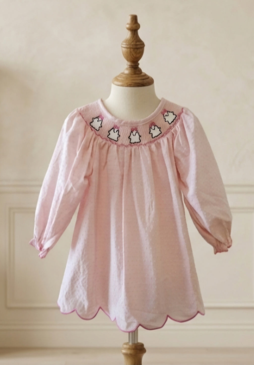 Rylee Faith Designs Smocked Ghost Bishop Dress