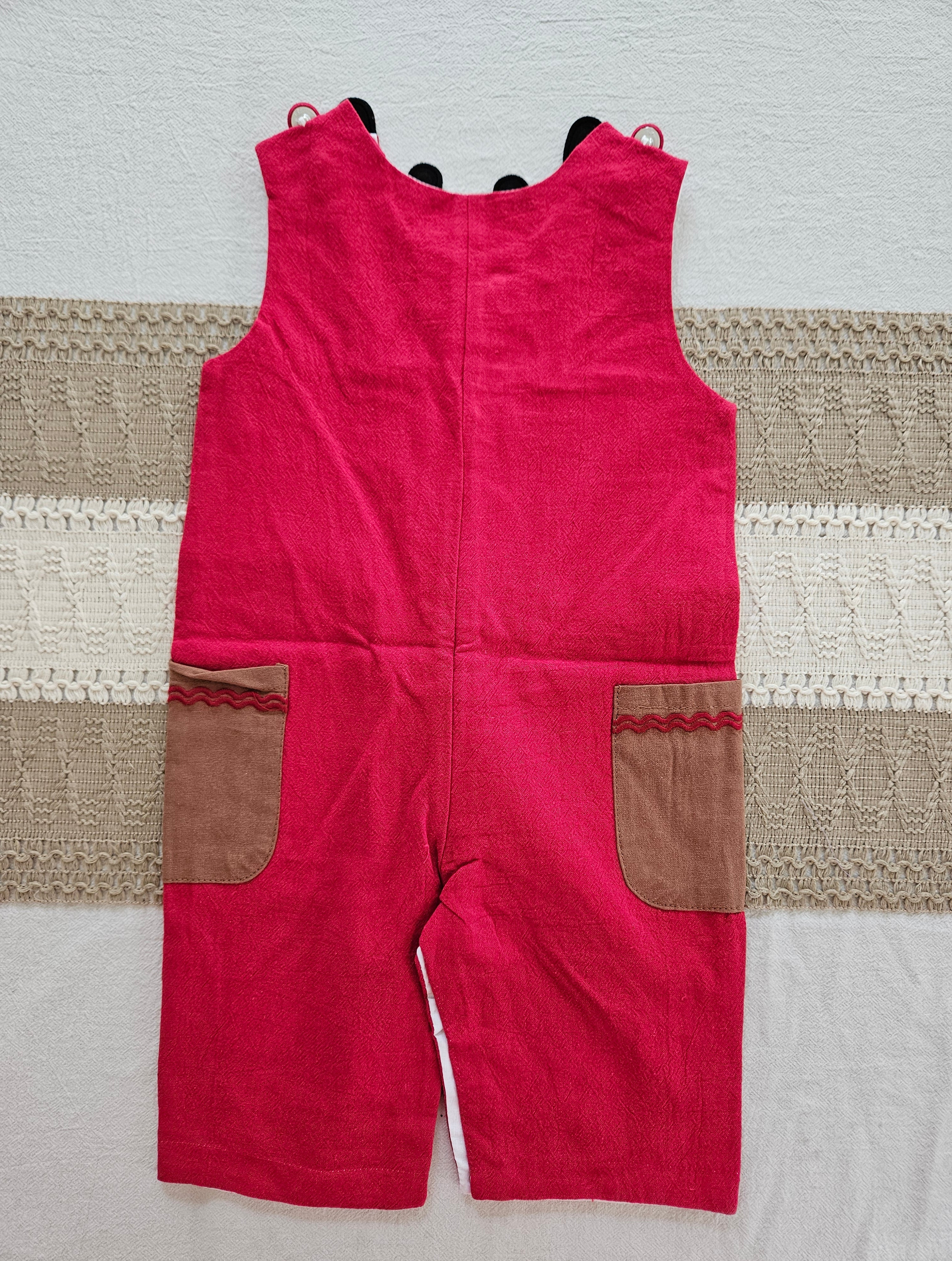 Lil Cactus Cutest Reindeer Red Longall with Pockets Size 3-6M