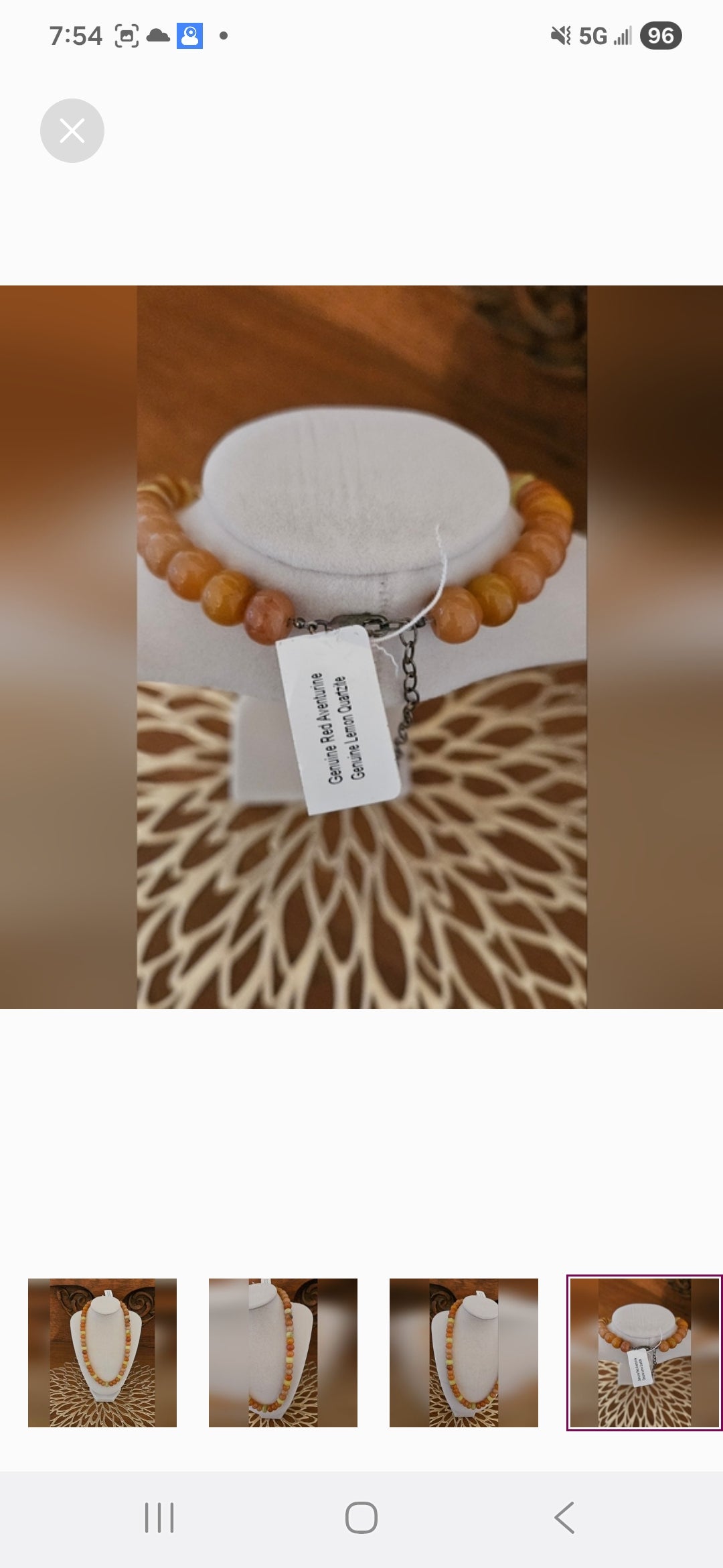 Red Aventurine And Lemon Quartz Beaded 18 In Necklace With 825 Silver Clasp