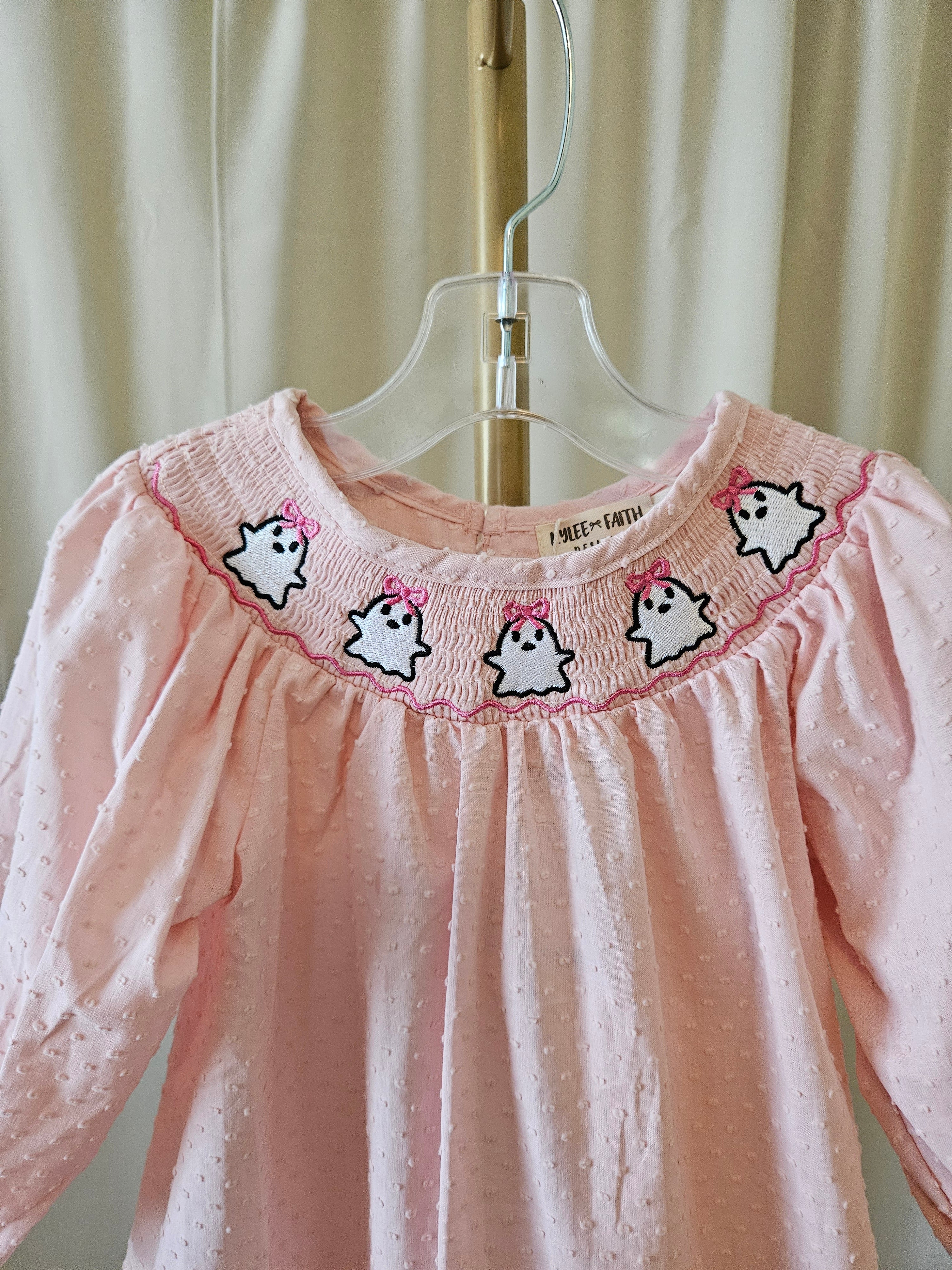 Rylee Faith Designs Smocked Ghost Bishop Dress