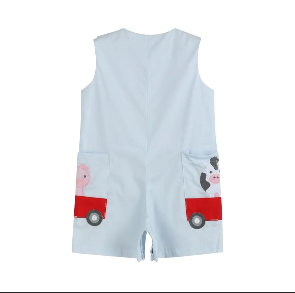 Lil' Ccactus Farm-Themed Pocket Overalls Sz 3-6M
