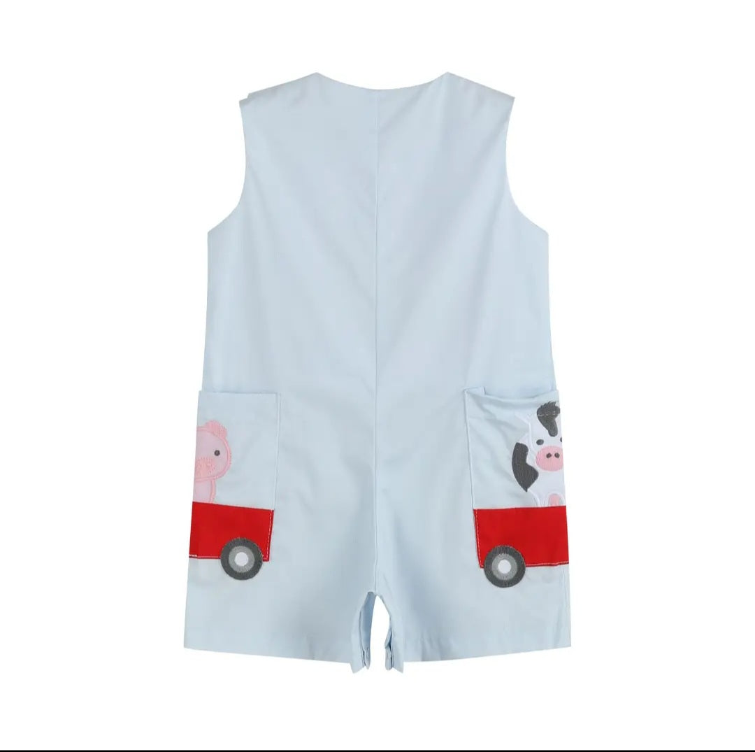 Lil' Ccactus Farm-Themed Pocket Overalls Sz 3-6M