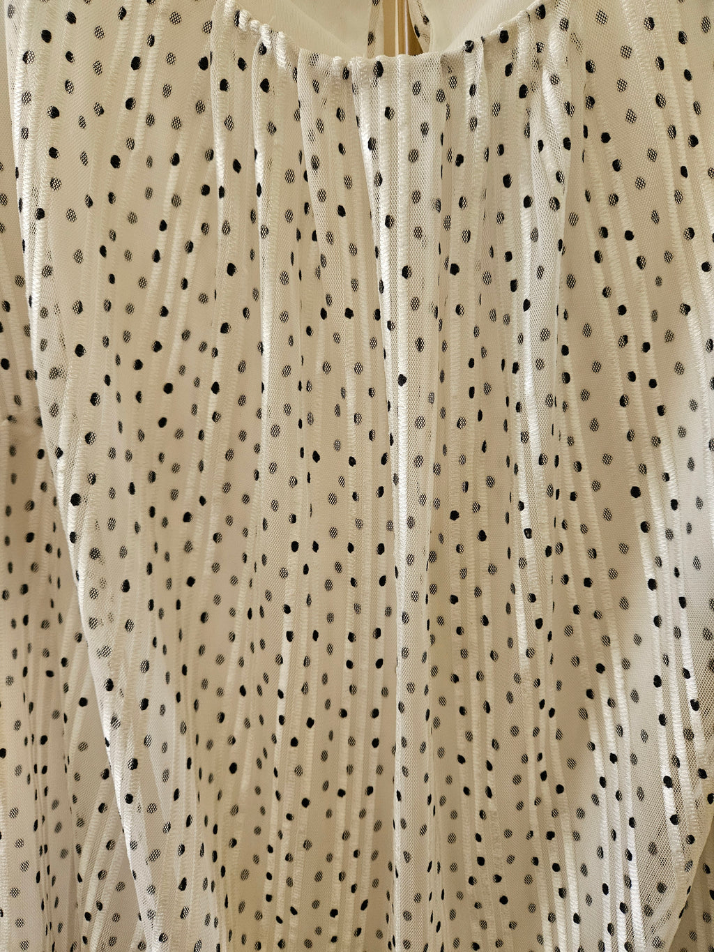 White & Black Polka-Dot Sheer Blouse – Fully Lined, 2X – Sara Michelle