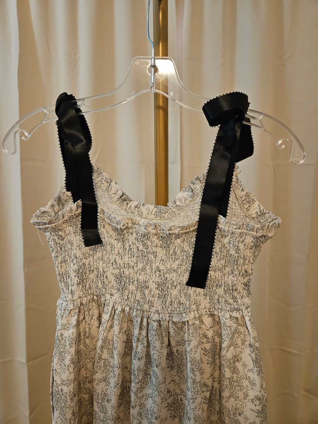 J.NNA Floral Black & Cream Empire Waist Maxi Dress