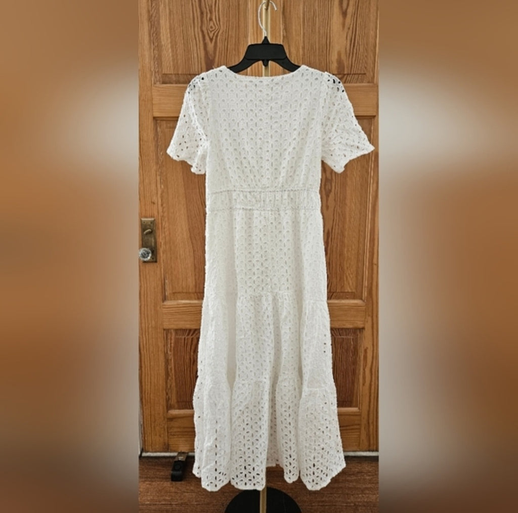 Zesica White Eyelet Dress Sz Small