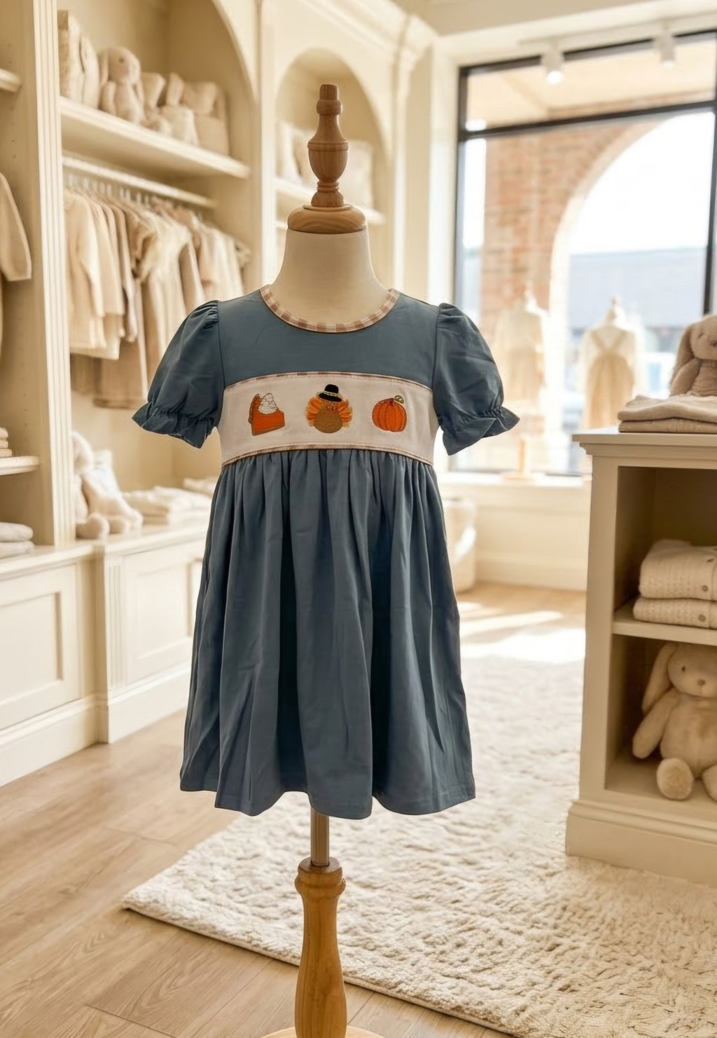 Abby & Evie Blue Thanksgiving Dress