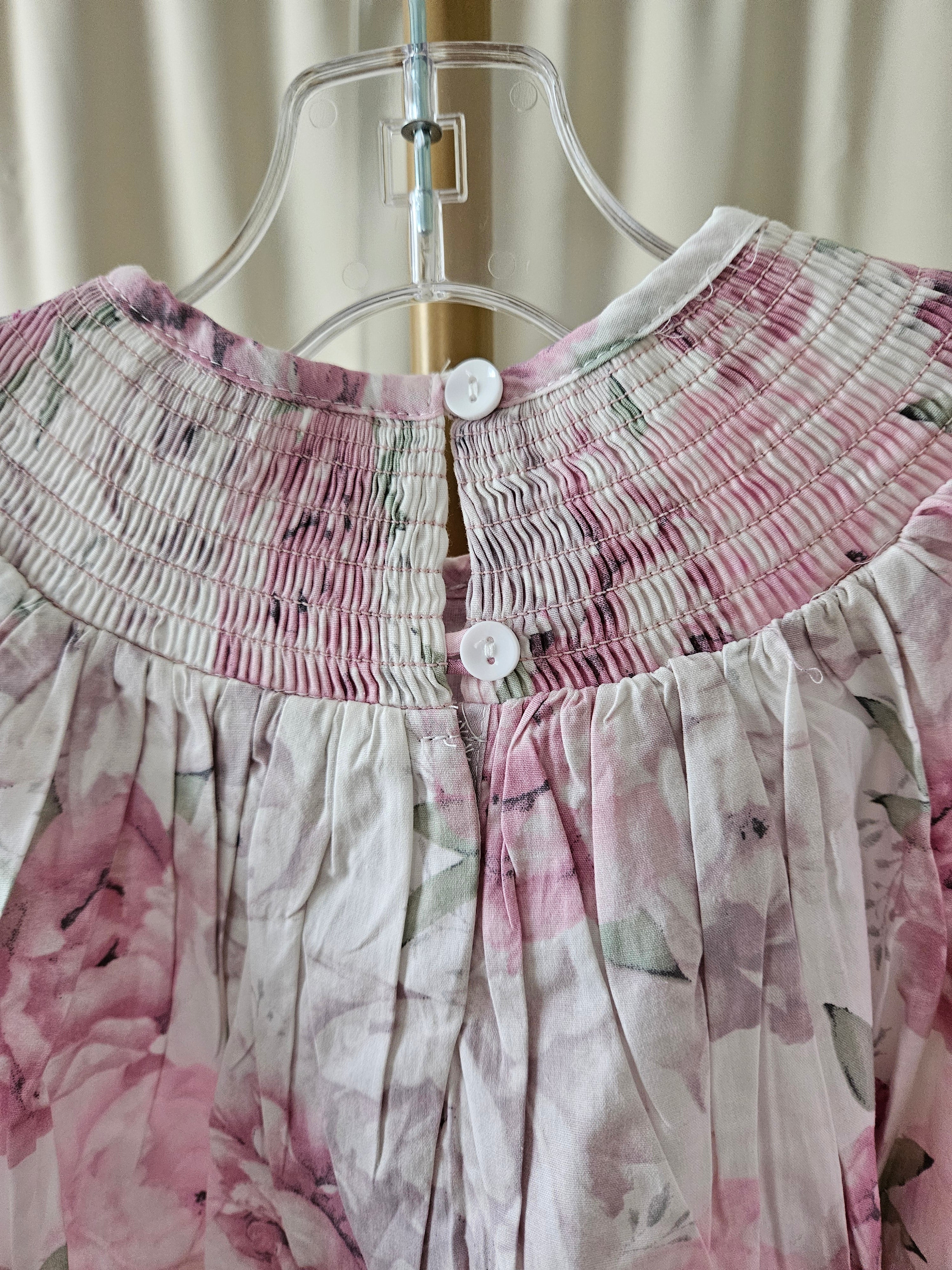 Lil Cactus Blush Pink Rose Smocked Dress | Size 3T