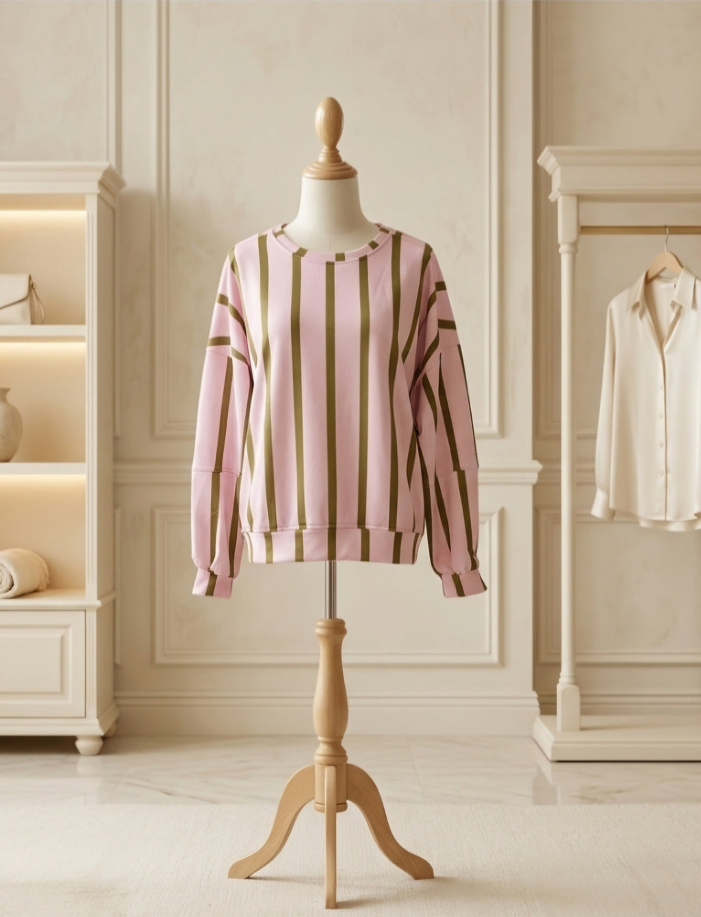 Little Daisy Green & Pink Dropped Shoulder Sweatshirt