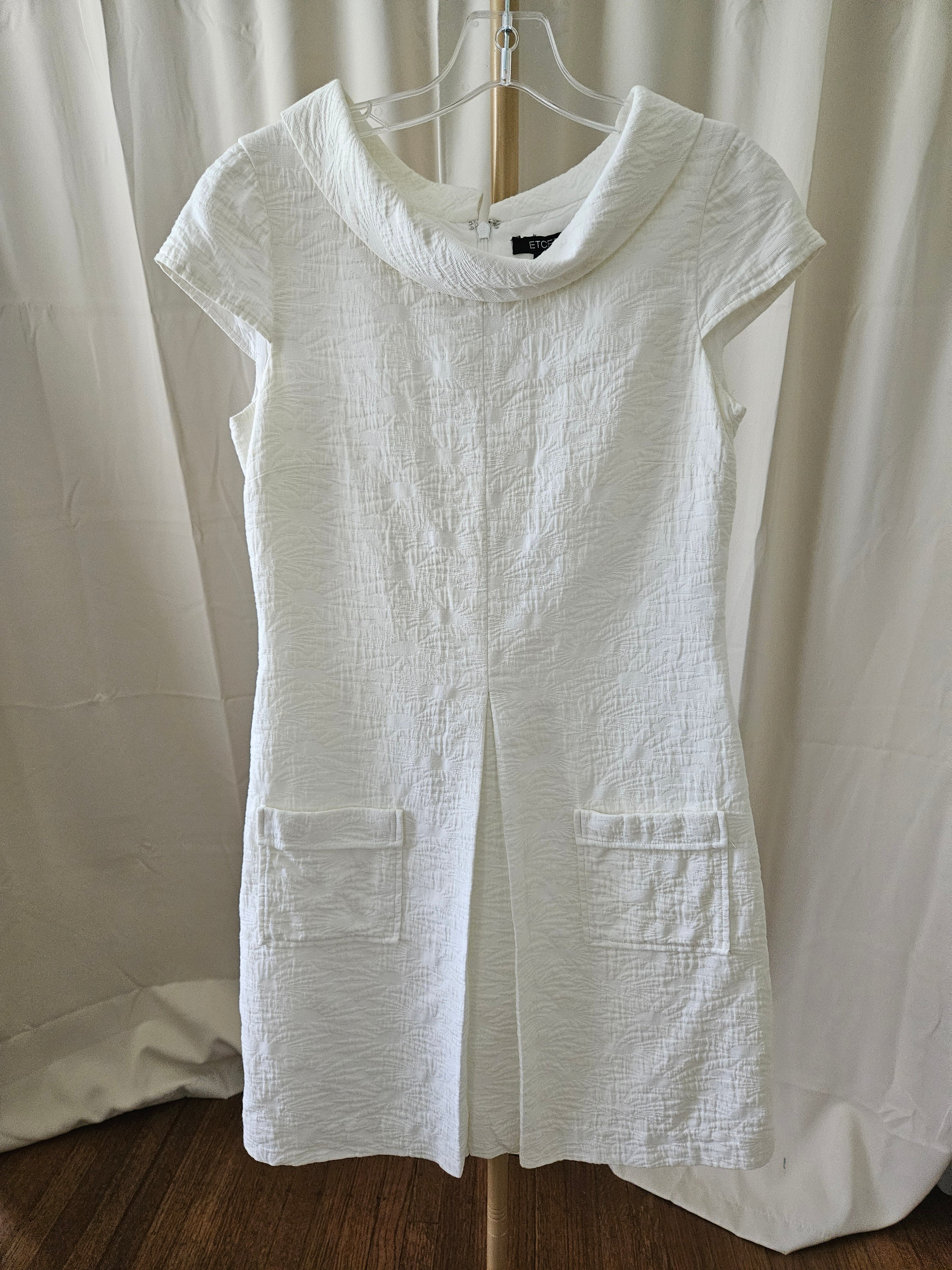 Etcetera Off White Brocade Dress Size 4