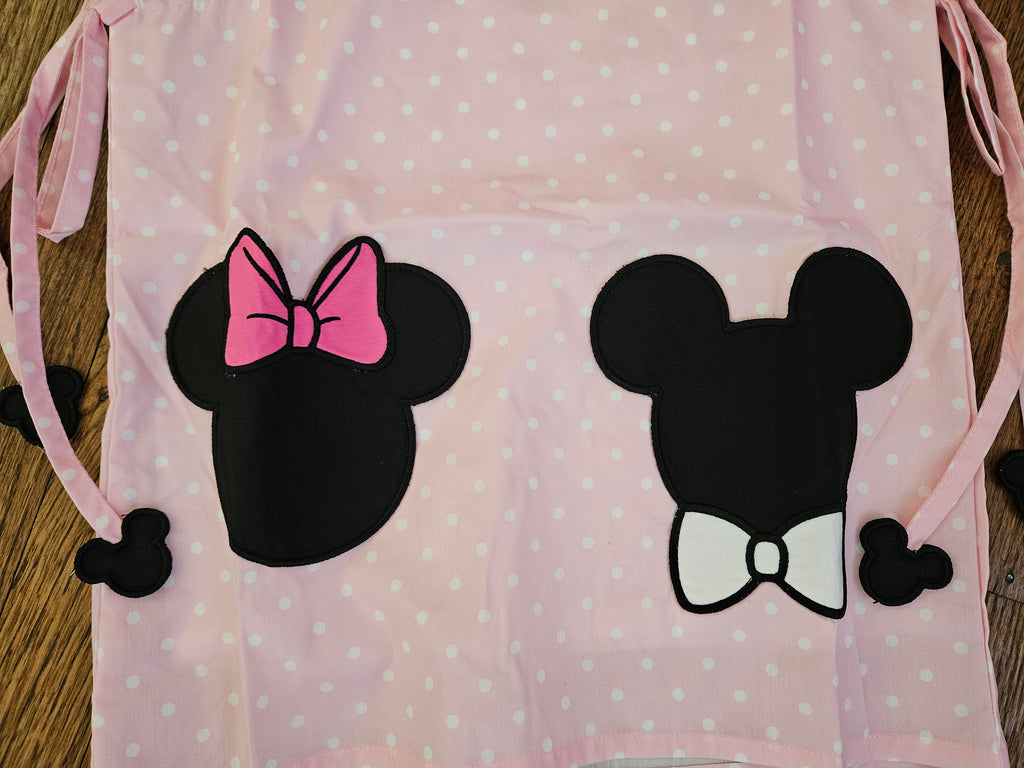 The Yellow Lamb Pink Polka Dot Kids Dress with Mouse Design