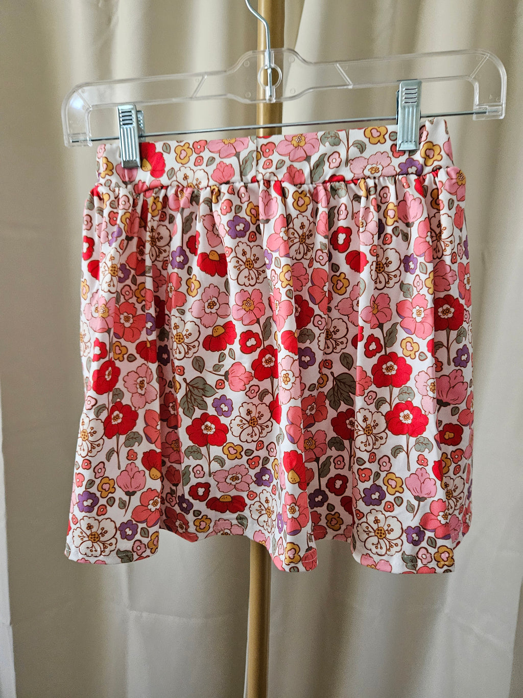 Adorable Sweetness Peach Bow Floral Skort Set