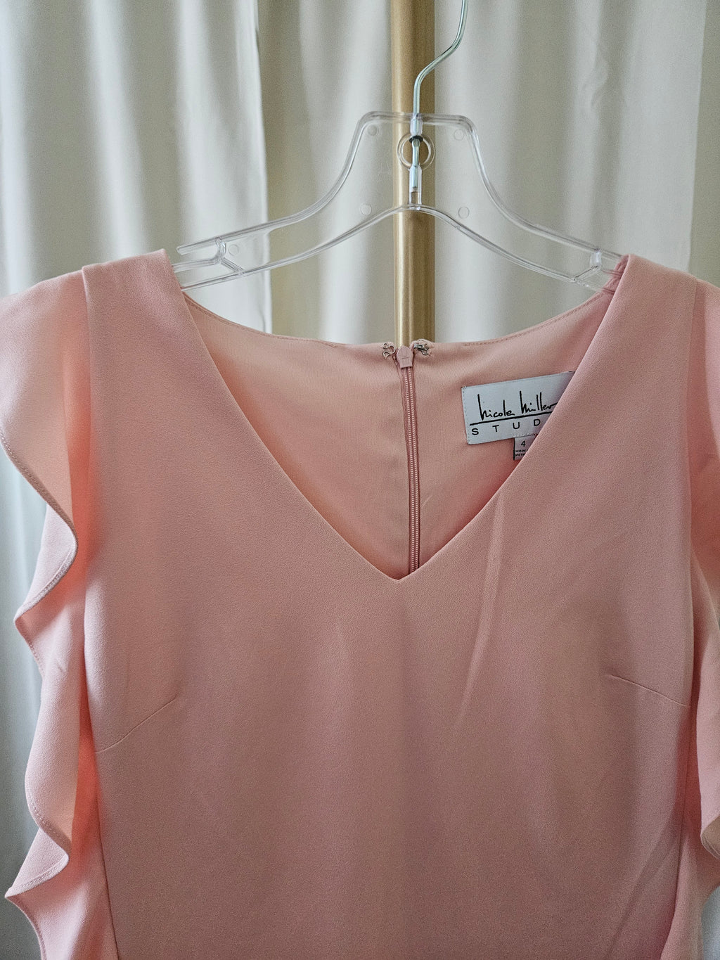 Nicole Miller Pinky Peach Ruffle Dress - Size 4