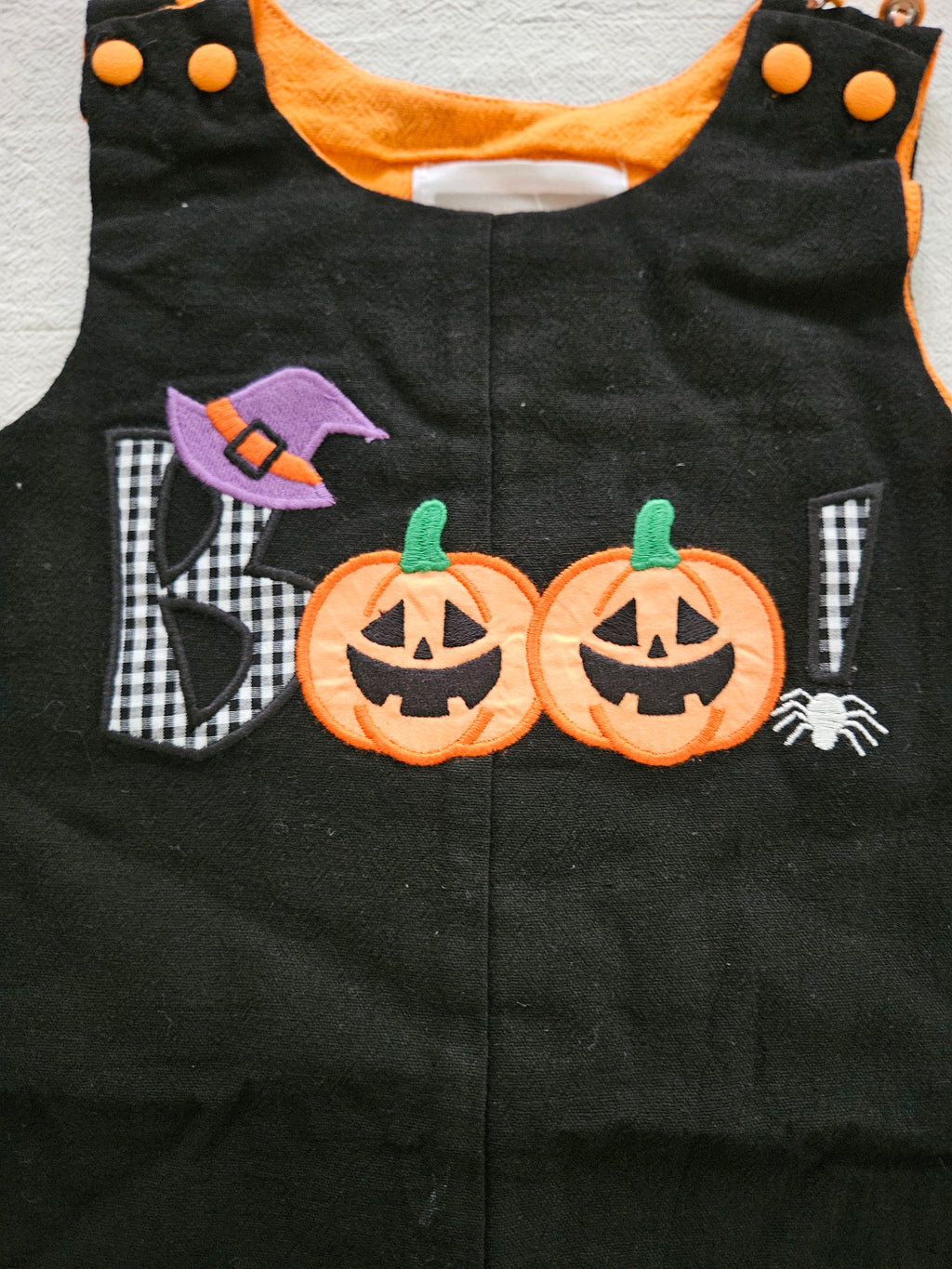 Lil Cactus Halloween BOO Appliqué Overalls