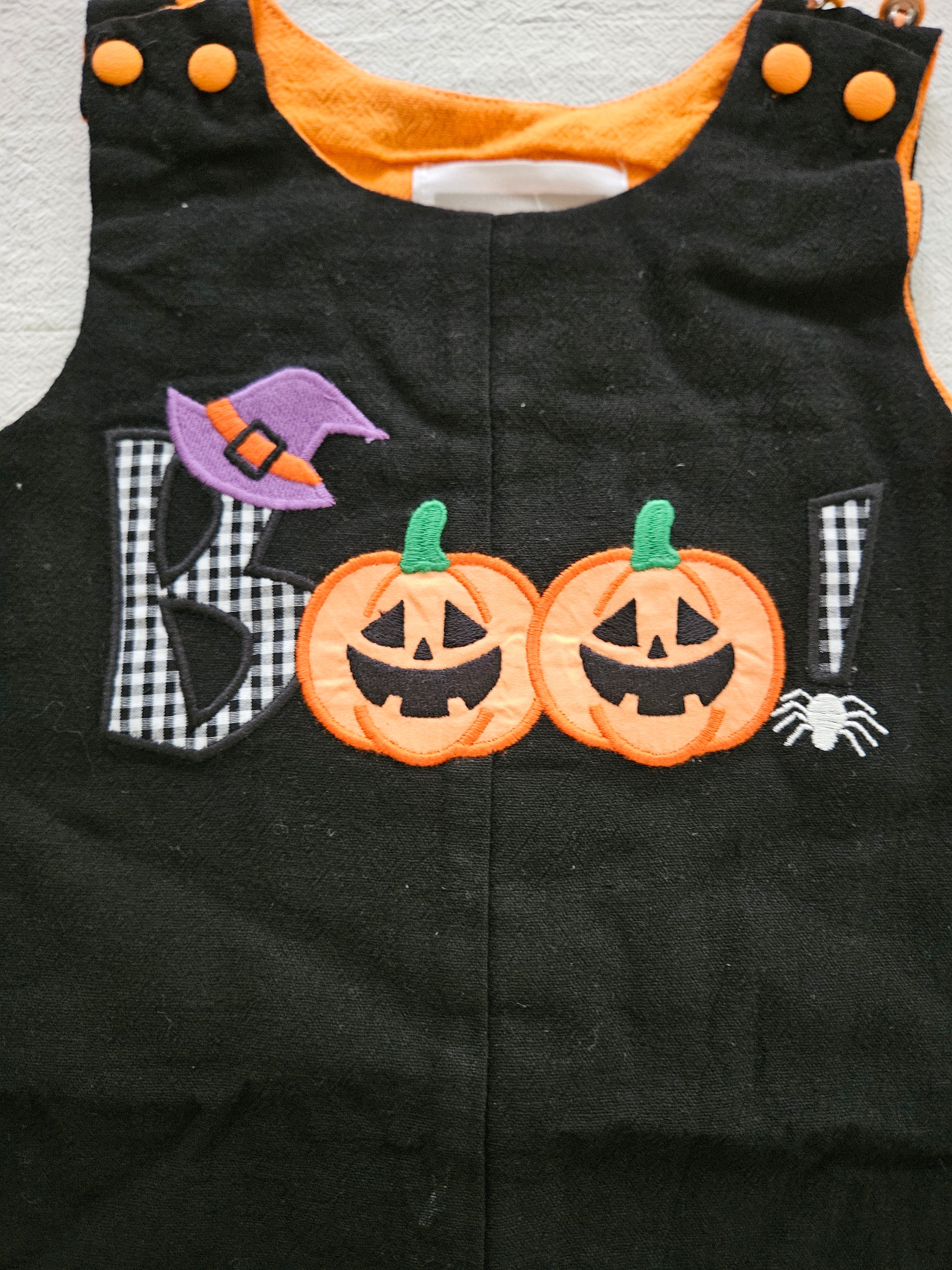 Lil Cactus Halloween BOO Appliqué Overalls