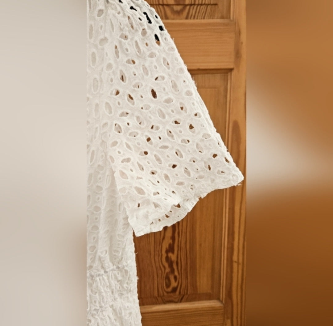 Zesica White Eyelet Dress Sz Small