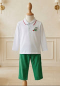 Petit Ami Christmas Train 2-Piece Outfit