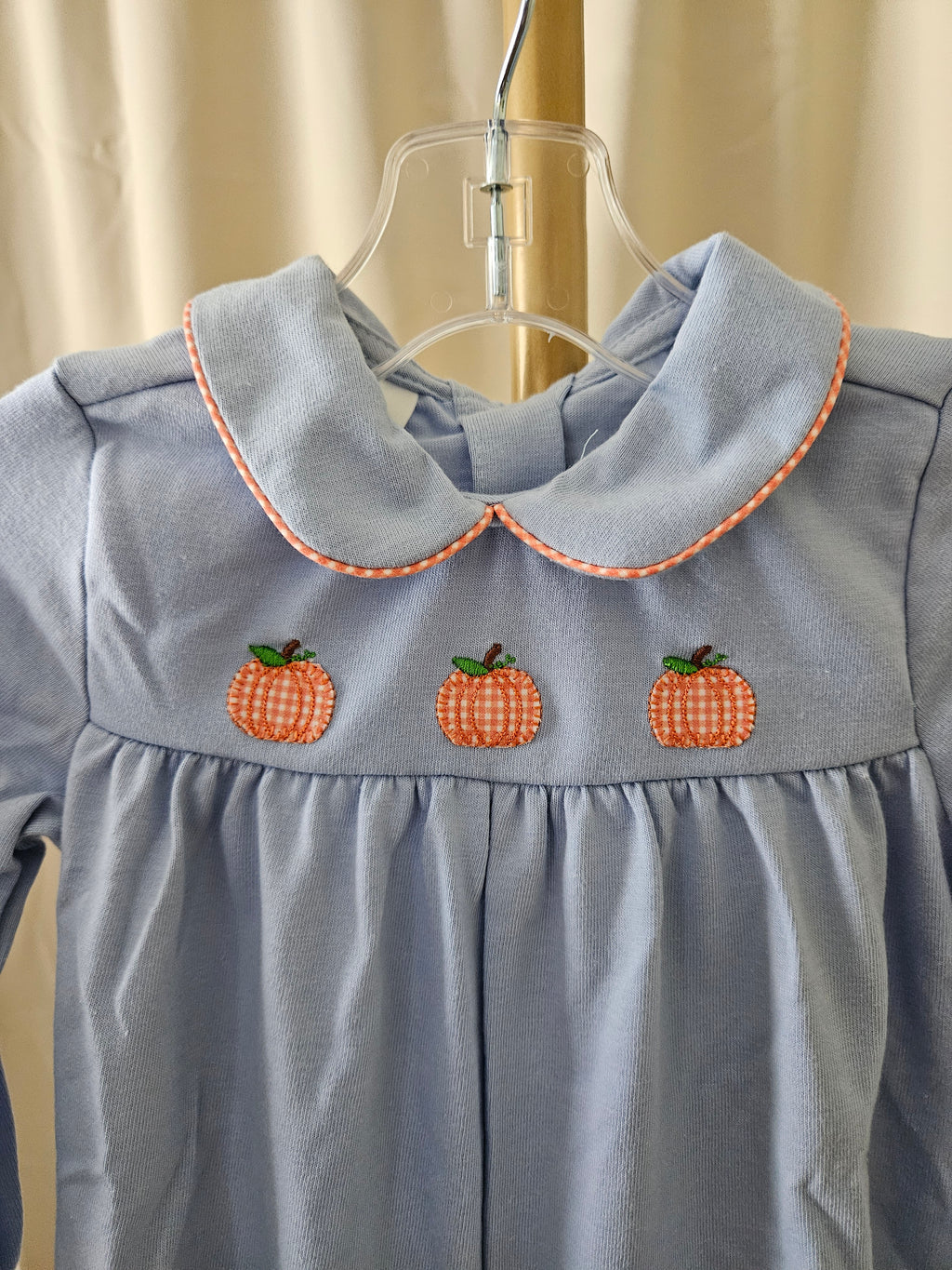 Baby Blessings Pumpkin Applique Romper Boutique