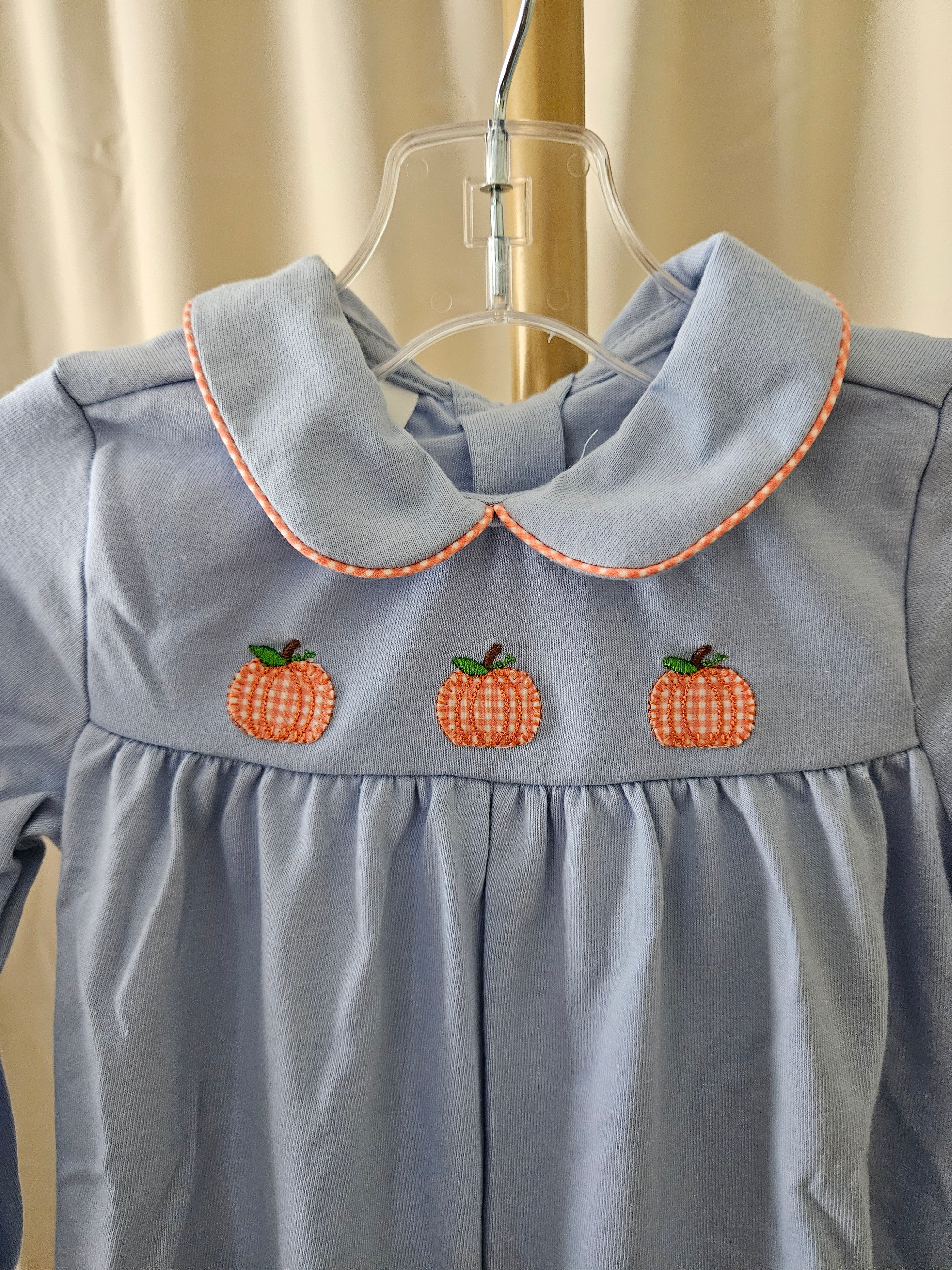 Baby Blessings Pumpkin Applique Romper Boutique