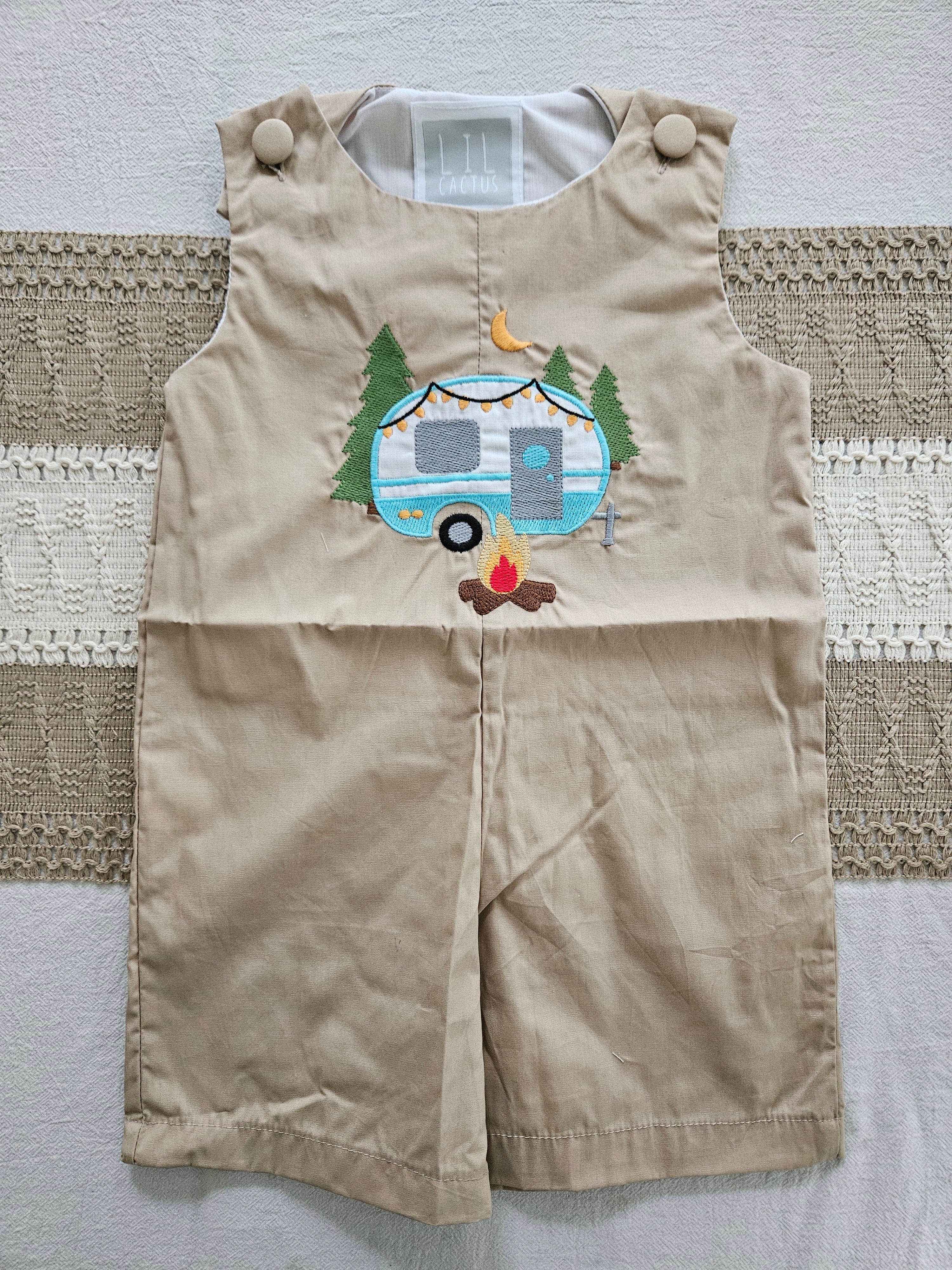 Lil Cactus Tan Jon Jon Camper Appliqué Outfit