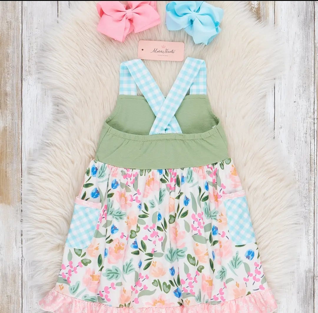 Marie Nicole Gingham Rose Garden Dress Sz 12-18M