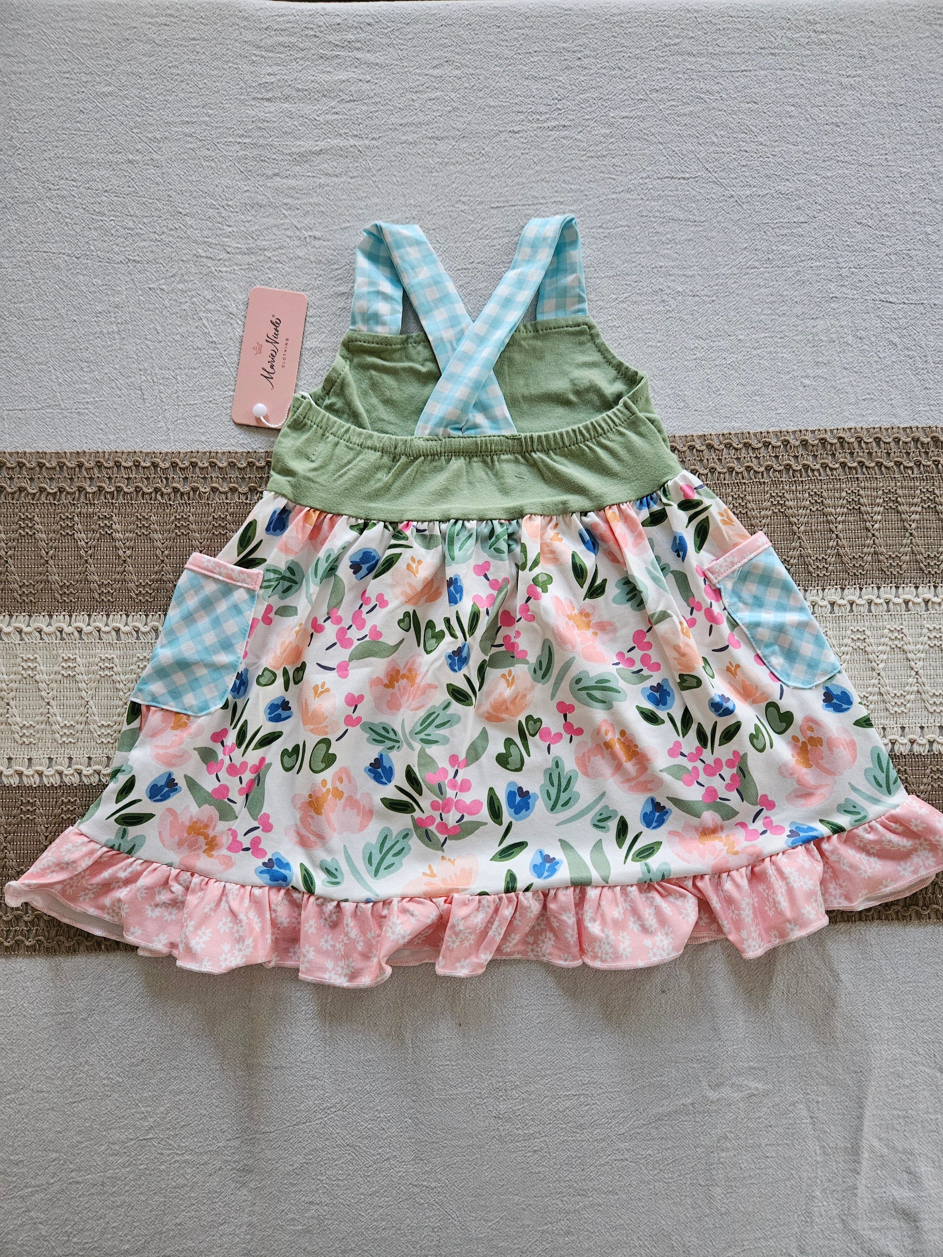 Marie Nicole Gingham Rose Garden Dress Sz 12-18M