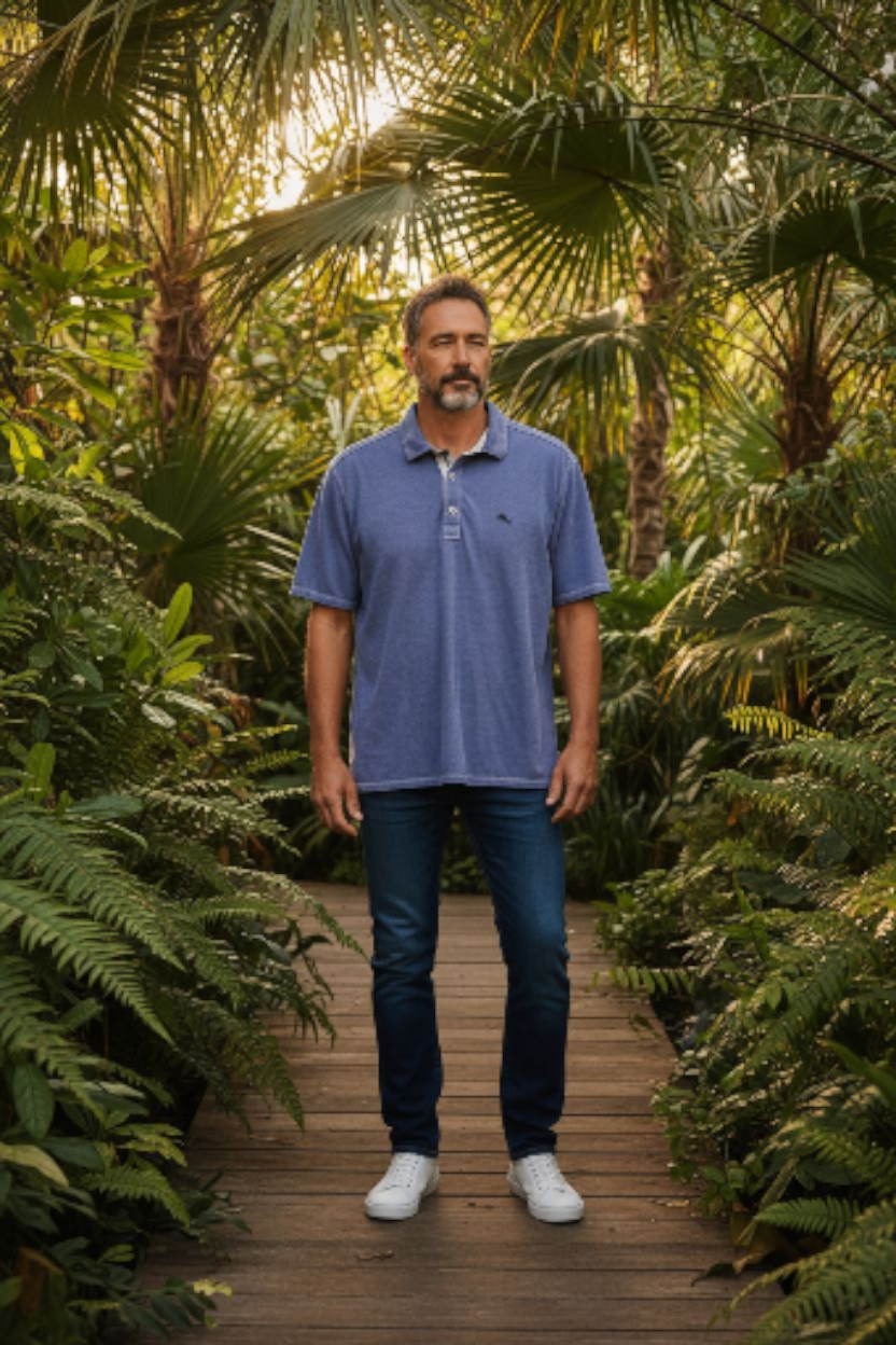 Tommy Bahama Indigo Polo Shirt Sz Lg