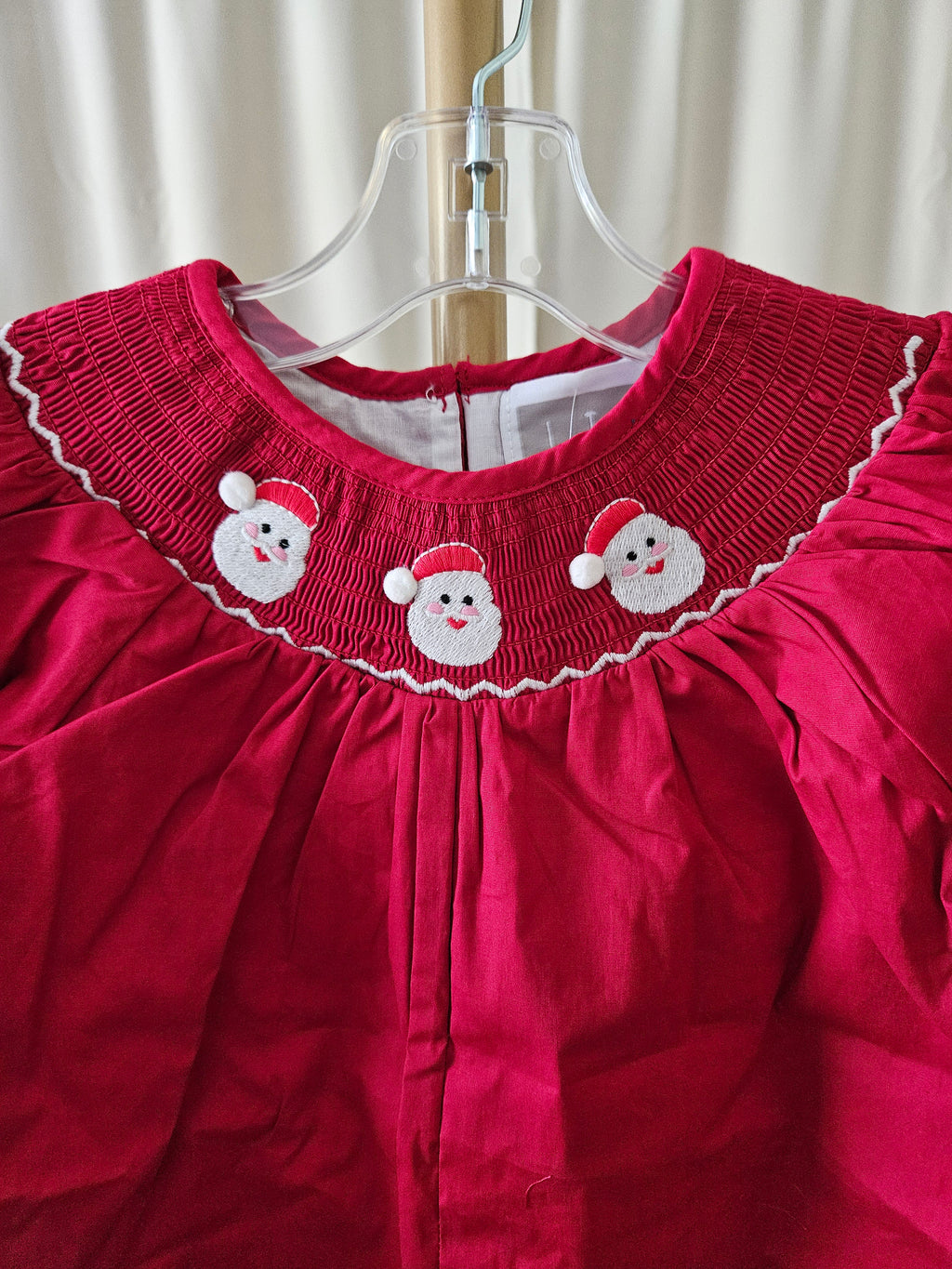 Lil Cactus Red Bubble with Smocked Jolly Old St. Nick