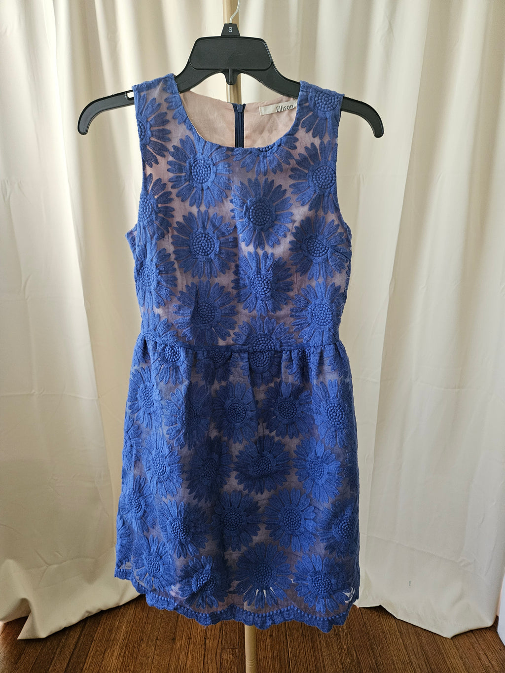 Ellison Royal Blue Daisy Peekaboo Sleeveless Dress Size Small