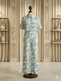 Rosa Clothing 2PC Set – Green & White Pattern