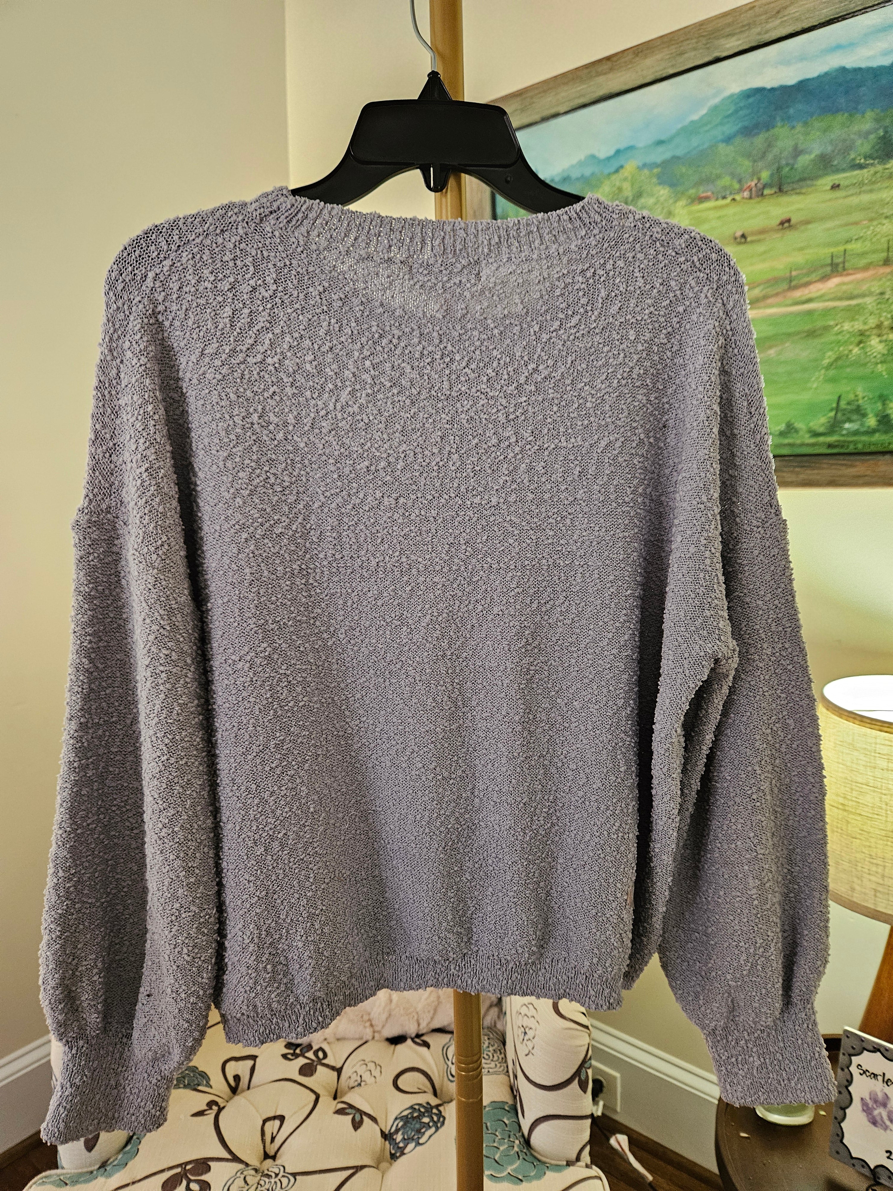 Altar'd State Light Gray/Blue Women's Sweater Sz M/L