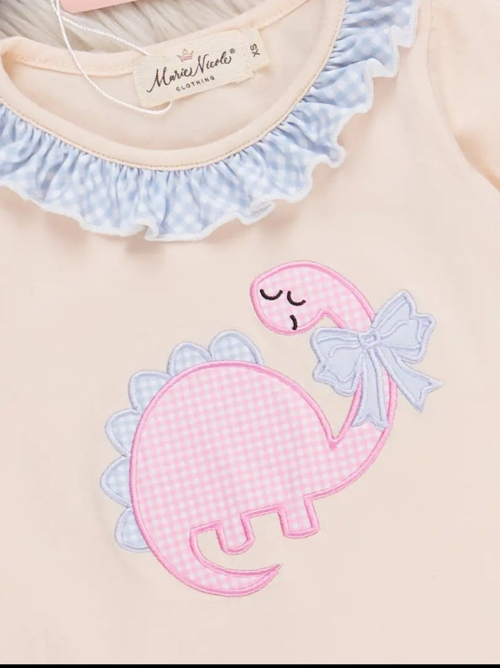 Marie Nicole Dino Daydream Embroidered Ruffle Outfit Sz 12-18M