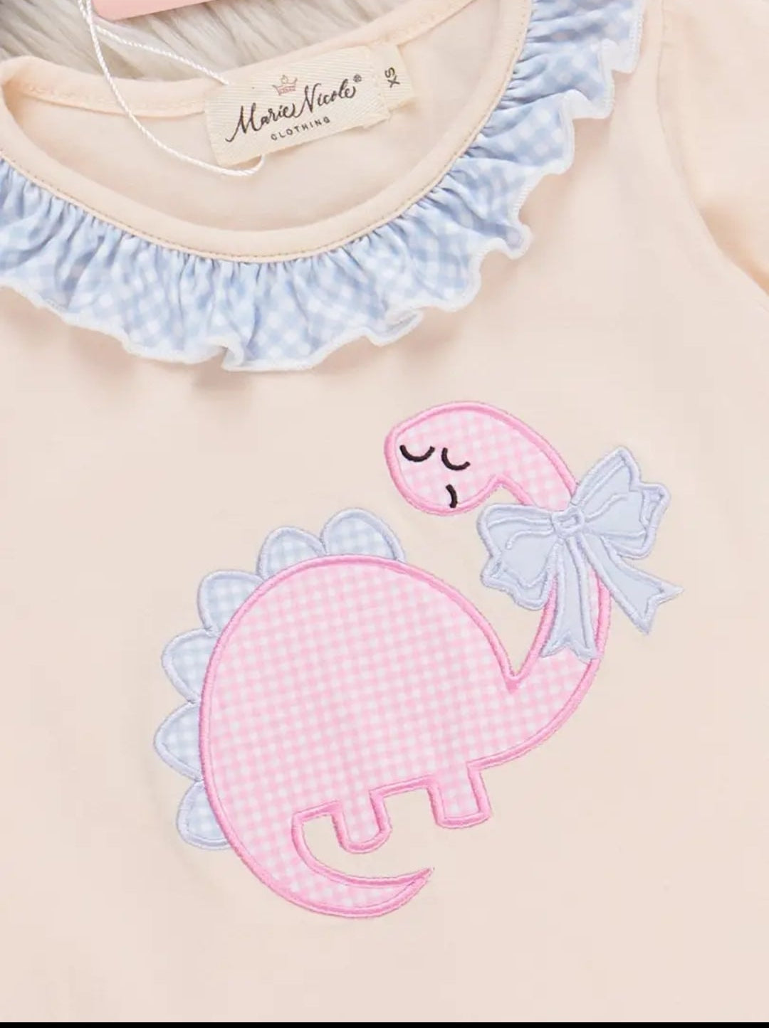 Marie Nicole Dino Daydream Embroidered Ruffle Outfit Sz 12-18M