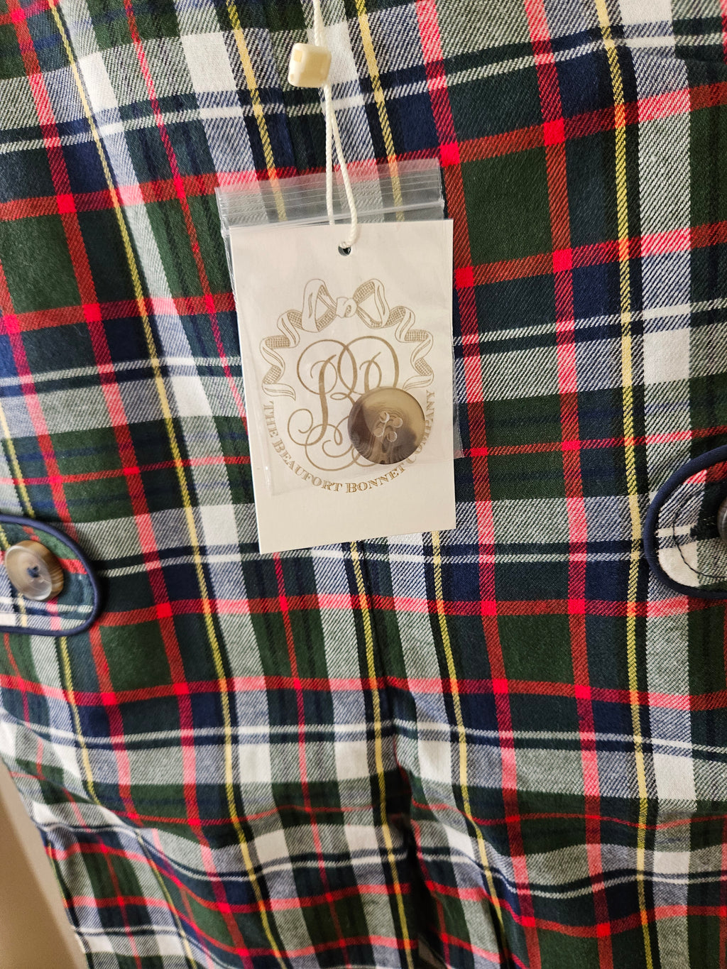 The Beaufort Bonnet Company Lawson Longall Flannel Grant Park Plaid Size 0-6M