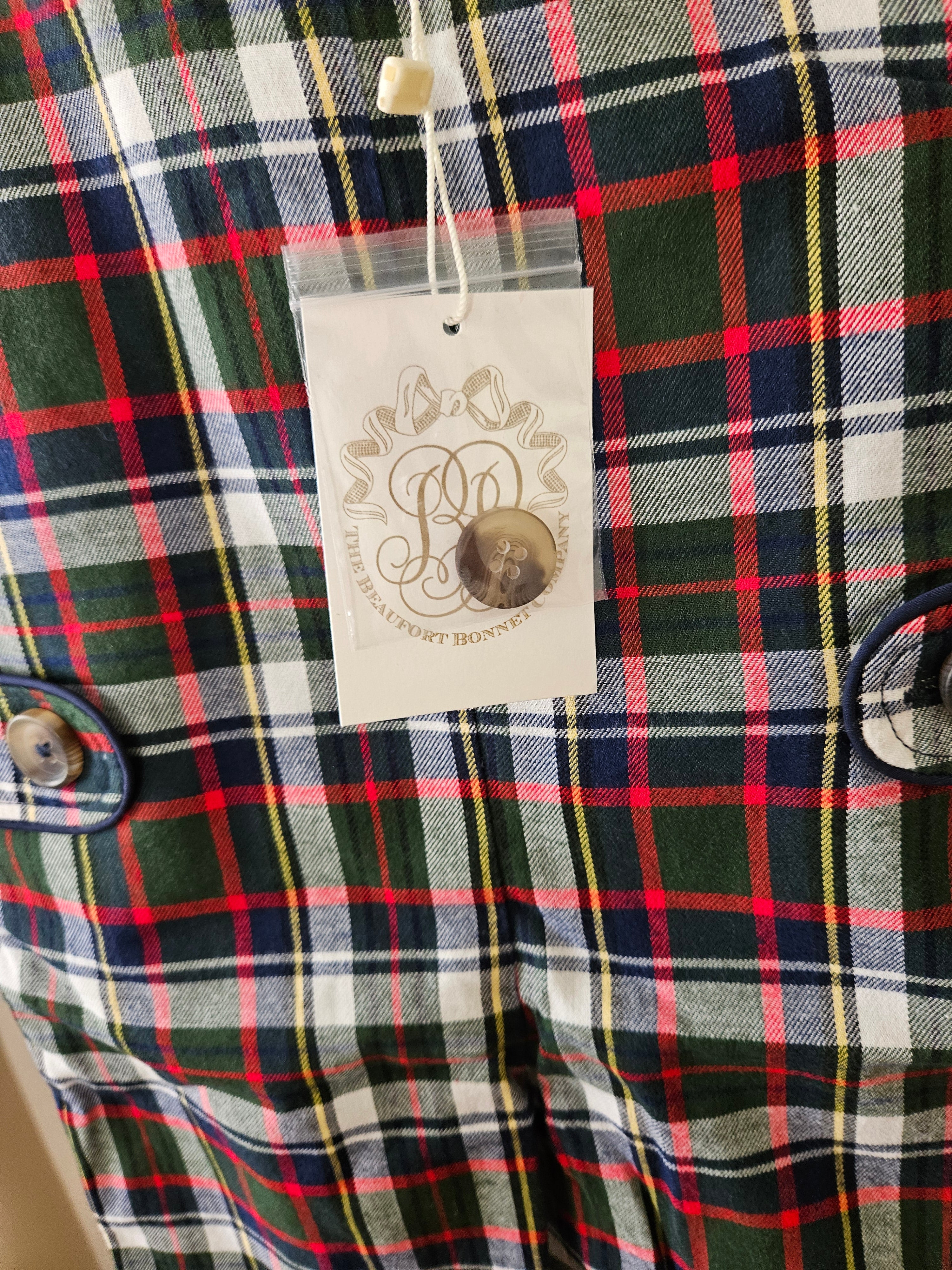 The Beaufort Bonnet Company Lawson Longall Flannel Grant Park Plaid Size 0-6M