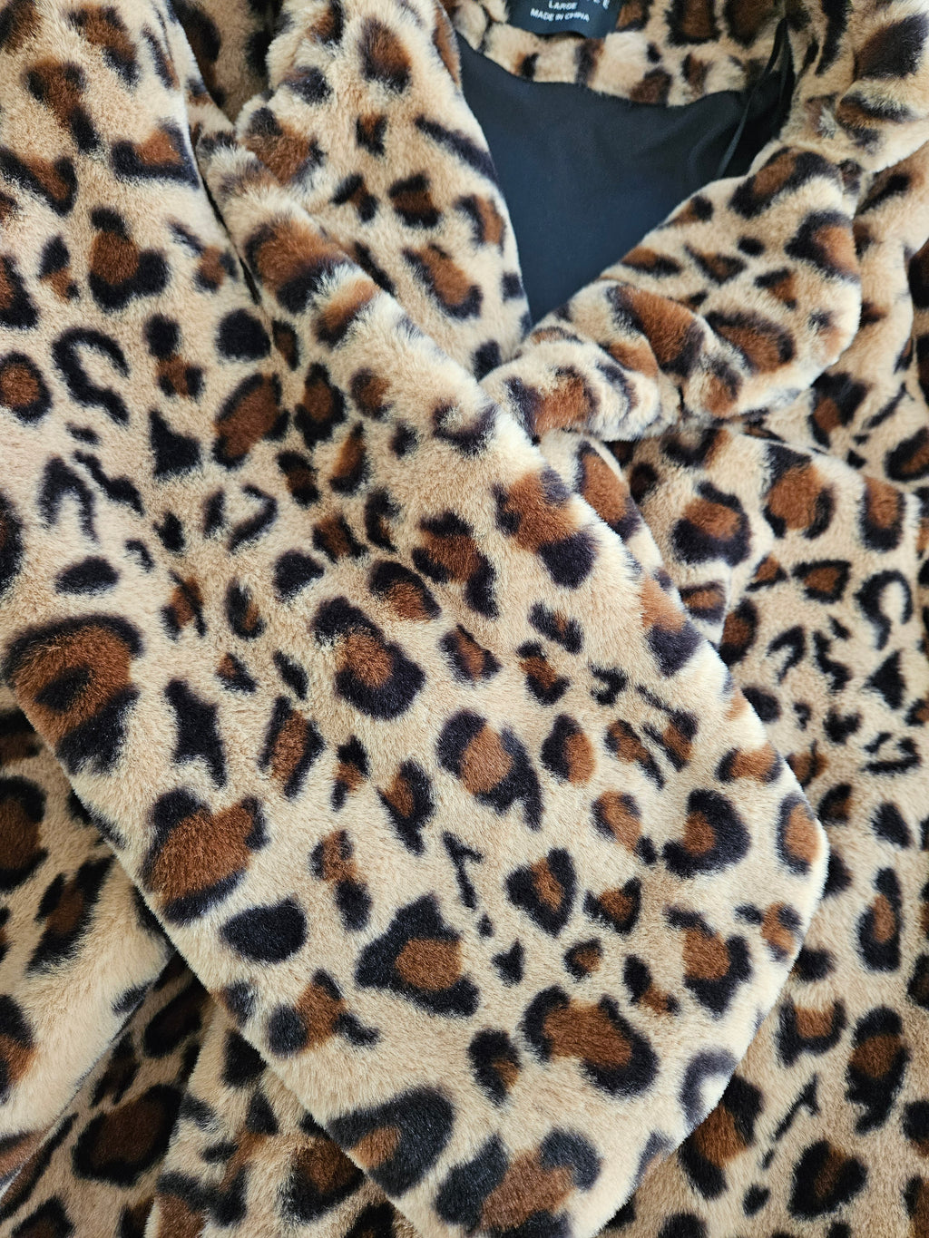 Love Tree Leopard Print Teddy Jacket Sz Lg